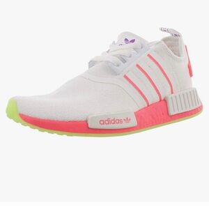 Adidas White and Neon Pink NMD Women’s Sneakers Size(7.5)